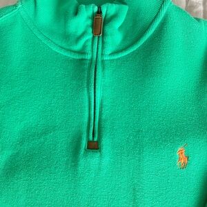 Ralph Lauren Men's Bright Green Zip-Up Sweater